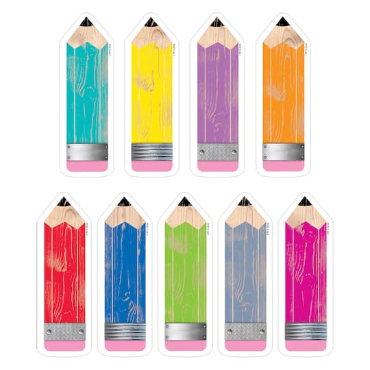 Creative Teaching Press&#xAE; Upcycle Style Pencils 6&#x22; Designer Cut-Outs, 108 pieces/pack, 3 packs
